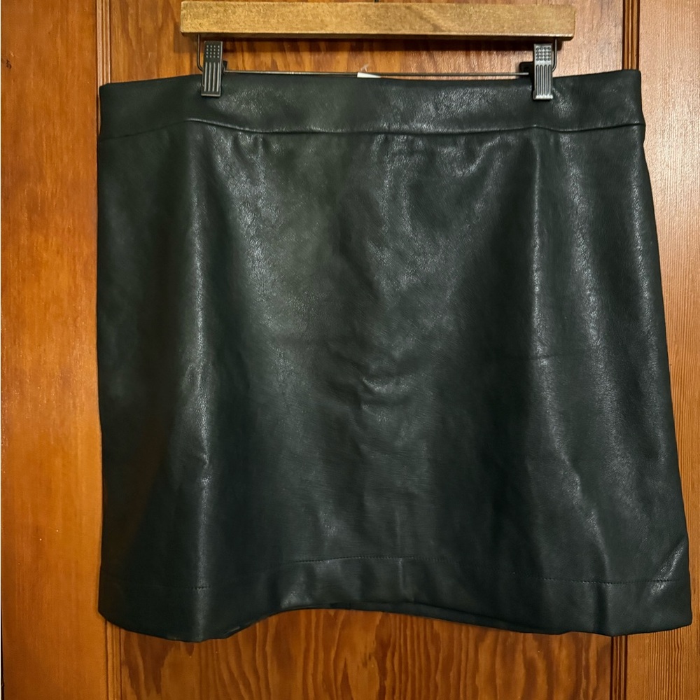 J. Crew Black Faux Leather Mini Skirt NWT